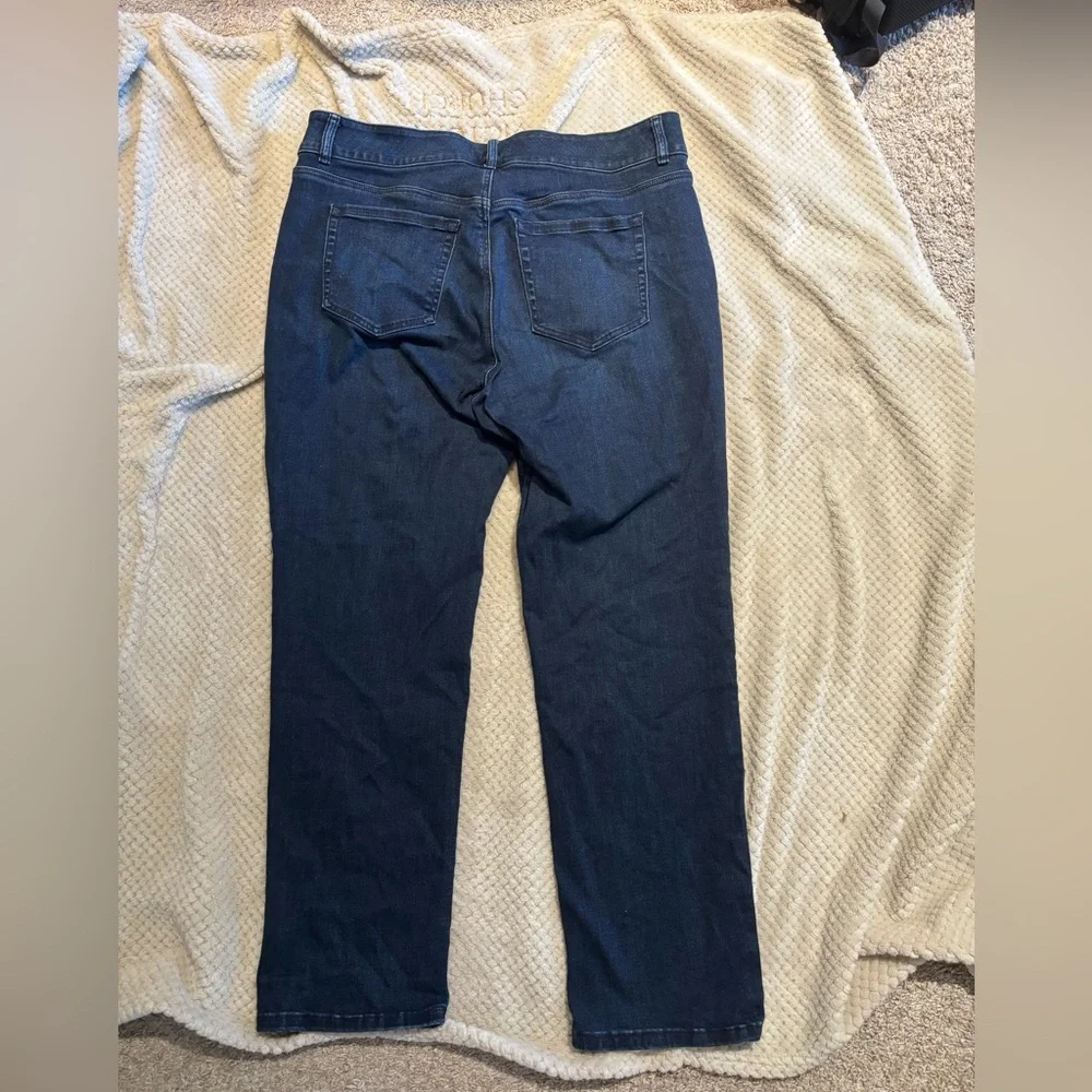Lane Bryant Dark Blue Straight Leg Jeans - Plus size, classic, casual, denim - Picture 6 of 10